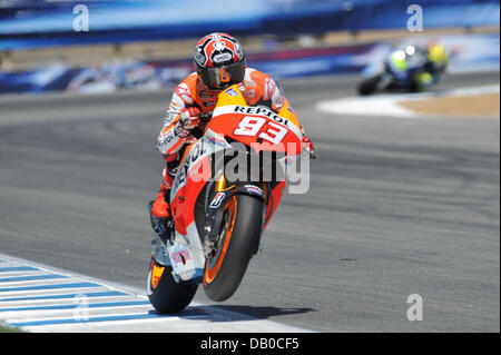 Monterey, Kalifornien, USA. 21. Juli 2013. Repsol Honda-Fahrer MARC MARQUEZ von Spanien (93) während des 2013 Red Bull U.S. Grand Prix. Bildnachweis: Scott Beley/ZUMAPRESS.com/Alamy Live-Nachrichten Stockfoto