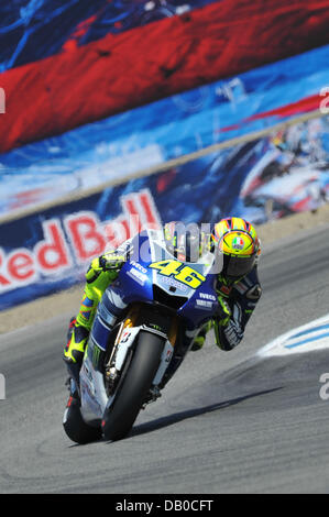 Monterey, Kalifornien, USA. 21. Juli 2013. Yamaha Factory Racing Fahrer VALENTINO ROSSI, Italien (46) während des 2013 Red Bull U.S. Grand Prix. Bildnachweis: Scott Beley/ZUMAPRESS.com/Alamy Live-Nachrichten Stockfoto