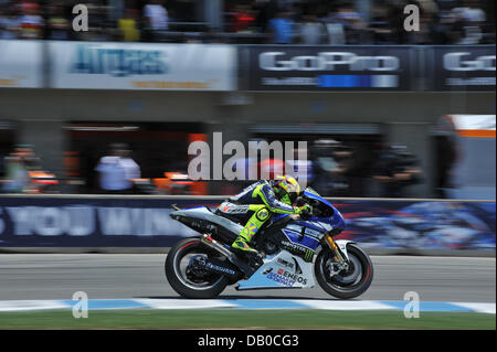 Monterey, Kalifornien, USA. 21. Juli 2013. Yamaha Factory Racing Fahrer VALENTINO ROSSI, Italien (46) während des 2013 Red Bull U.S. Grand Prix. Bildnachweis: Scott Beley/ZUMAPRESS.com/Alamy Live-Nachrichten Stockfoto