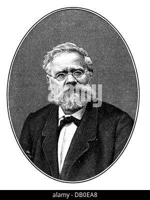 Reuter, Fritz, 7.11.1810 - 12. 7.1874, deutscher Autor/Schriftsteller, Porträt, Holzgravur, 19. Jahrhundert, Stockfoto