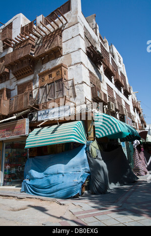 Leere Straßen während des Mittag Gebets, alte Jeddah (Al-Balad), Saudi Arabien. Stockfoto