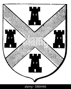 Heraldik, Wappen, Großbritannien, Stadtwappen, Plymouth, Holzstich, 1893, Zusatz-Rechte-Clearences-nicht vorhanden Stockfoto