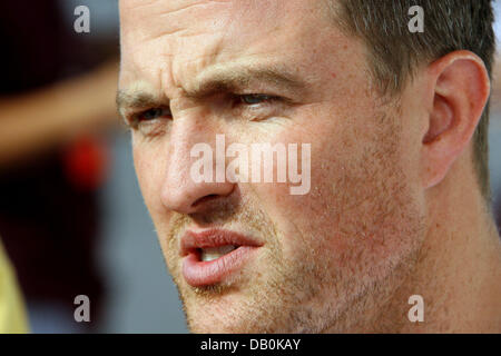 Deutsche Formel1-Fahrer Ralf Schumacher von Toyota kommt in der italienischen Formel1 in Monza, 6. September 2007. Das Rennen wird am 9. September 2007 stattfinden. Foto: Roland Weihrauch Stockfoto