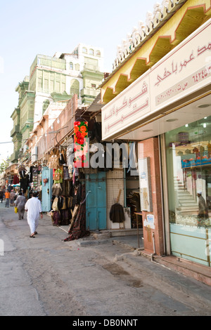 Souk al-Alawi Markt in alte Dschidda (Al-Balad), Jeddah, Saudi Arabien. Stockfoto