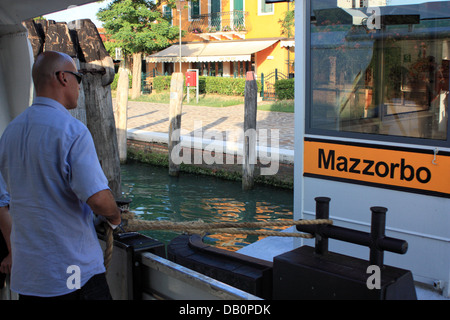 Vaporetto-Haltestelle Mazzorbo Insel neben Burano, Venedig Stockfoto