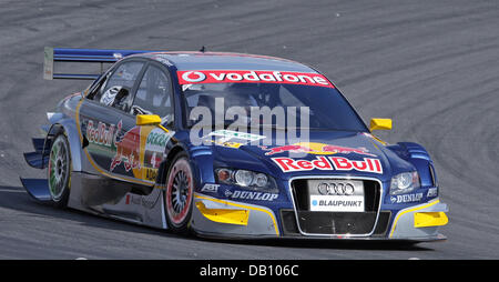 Deutsch Martin Tomczyk (Audi) ist in Aktion während der Qualifikation der Deutschen Tourenwagenmeisterschaft DTM am Hockenheimring, Deutschland, 13. Oktober 2007 abgebildet. Deutsch Tomczyk, kanadische Spengler und schwedische Ekstroem sind noch in der Lage, den Turniersieg beim morgigen grand Finale. Foto: Ronald Wittek Stockfoto