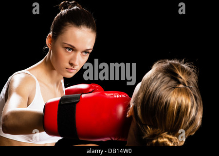 Frau boxing Stockfoto
