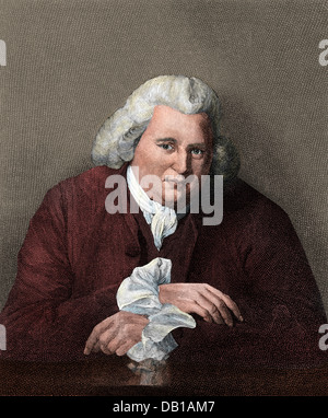 Arzt Erasmus Darwin, Großvater von Charles Darwin. Digital farbige Gravur Stockfoto