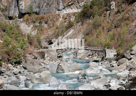 Berglandschaft in Annapurna Conservation Area, Annapurna Circuit, Nepal Stockfoto