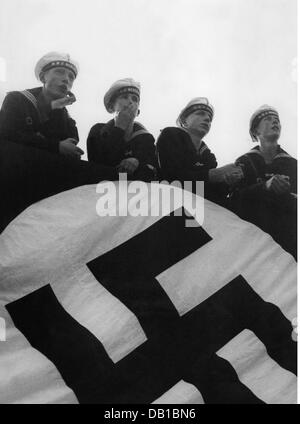 Nationalsozialismus / Nationalsozialismus, Organisationen, Hitlerjugend, Marine-HJ, Jugendliche bei einem Festakt, 1935, Zusatzrechte-Clearences-nicht vorhanden Stockfoto