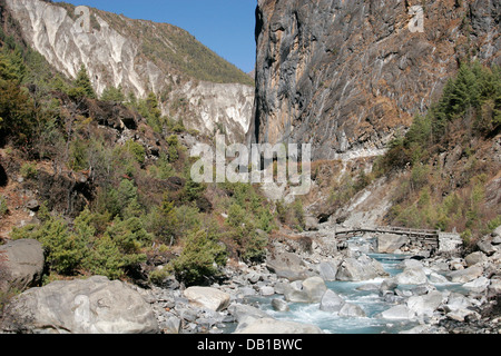 Berglandschaft in Annapurna Conservation Area, Annapurna Circuit, Nepal Stockfoto