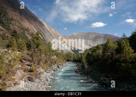 Berglandschaft in Annapurna Conservation Area, Annapurna Circuit, Nepal Stockfoto