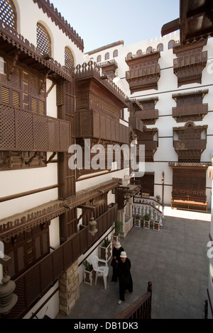 Innenhof des Museums der Stadt Al-Tayibat für internationale Zivilisation, Jeddah, Saudi Arabien Stockfoto