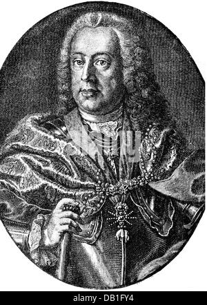 Franz Stephan, 8.12.1708 - 18.8.1765, Kaiser des Heiligen Römischen Reiches 13.9.1745 - 18.8.1765, halbe Länge, Kupferstich von F. W. Windter, 18. Jahrhundert, Artist's Urheberrecht nicht gelöscht werden Stockfoto