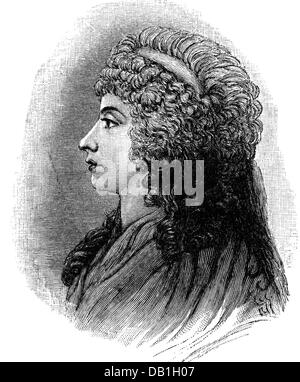 Stein, Charlotte von, 25.12.1742 - 6.1.1827, deutsche Dame-in-Waiting, Porträt, Holzgravur, 19. Jahrhundert, Stockfoto