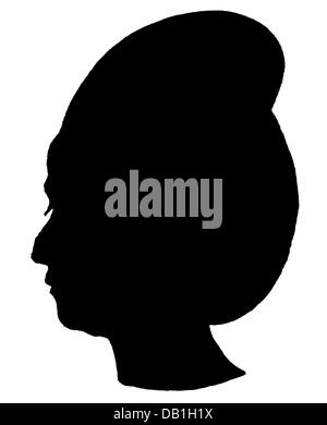 Stein, Charlotte von, 25.12.1742 - 6.1.1827, deutsche Dame-in-Waiting, Porträt, Silhouette, "Physiognomische Fragmente" von Johann Caspar Lavater, 3. Band, 17777, Stockfoto