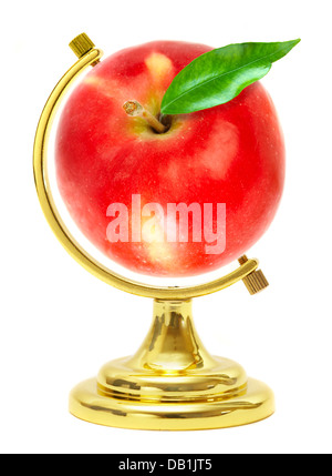 Roter Apfel - Erdkugel... Stockfoto