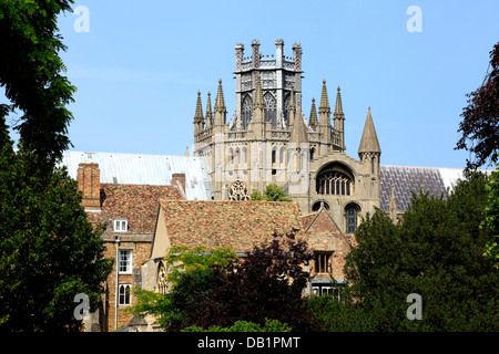 Ely Cathedral, Achteck und Laterne Türme, Cambridgeshire, England UK Englisch mittelalterlichen Kathedralen Turm Bezirk Stockfoto