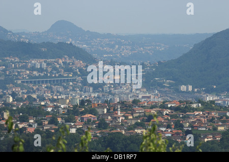 Übersicht der Chiasso im Kanton Tessin, Schweiz Stockfoto