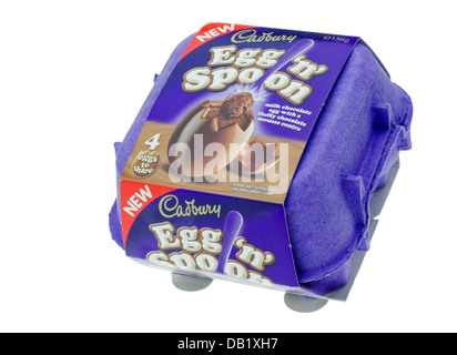 Cadbury Ei ' n ' Löffel Schokoladeneier. Stockfoto