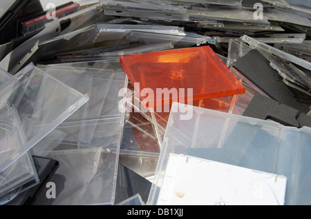 Alte CD-Jewel-Cases. Stockfoto
