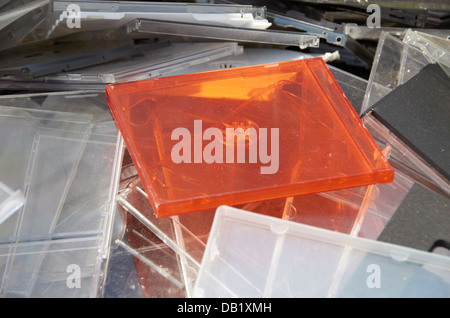 Alte CD-Jewel-Cases. Stockfoto