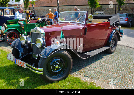 Wanderer W10 6-30 Cabriolet, gebaut im Jahr 1930, Foto, aufgenommen am 13. Juli 2013 in Landsberg, Deutschland Stockfoto