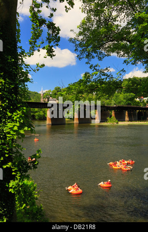 Schlauch am Potomac River, Harpers Ferry National Historic Park, Sandy Hook, Maryland, USA Stockfoto