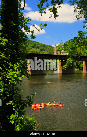 Schlauch am Potomac River, Harpers Ferry National Historic Park, Sandy Hook, Maryland, USA Stockfoto