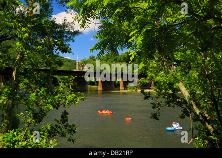 Schlauch am Potomac River, Harpers Ferry National Historic Park, Sandy Hook, Maryland, USA Stockfoto