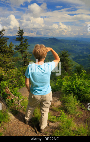 Blick vom Waterrock-Regler, Blue Ridge Parkway, North Carolin, USA Stockfoto