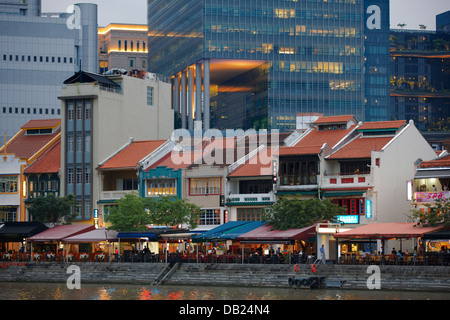 Boat Quay, Singapur. Stockfoto