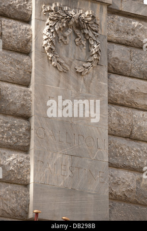 Namen der großen 1. Weltkrieg kämpft gegen die australischen Streitkräfte beteiligt waren Stockfoto
