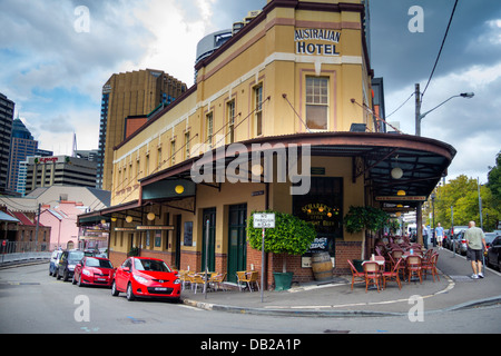 Der Australier, hotel, Felsen Bezirk, Sydney, New South Wales, Australien Stockfoto