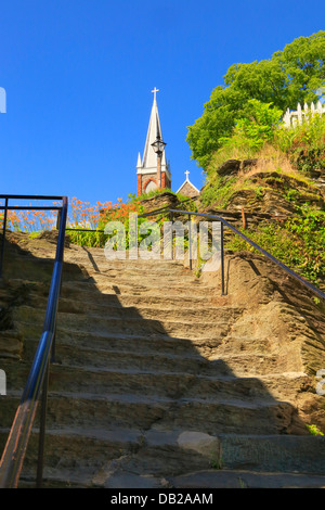 Die Steinstufen, Appalachian Trail und St. Peterskirche, Harpers Ferry, West Virginia, USA Stockfoto