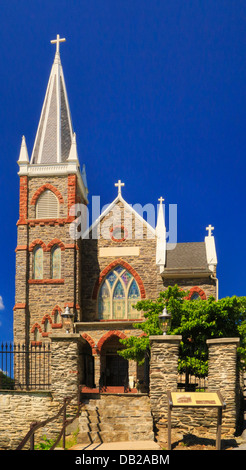 Die Steinstufen, Appalachian Trail und St. Peterskirche, Harpers Ferry, West Virginia, USA Stockfoto