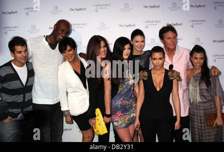 Rob Kardashian, Lamar Odom, Kris Jenner, Khloe Kardashian, Kylie Jenner, Kendall Jenner, Kim Kardashian, Bruce Jenner und Stockfoto