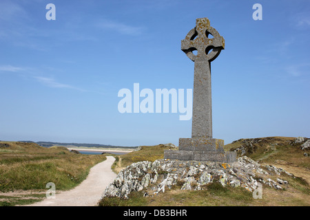 Das Kriegerdenkmal auf Ynys Llanddwyn Island, Anglesey Stockfoto