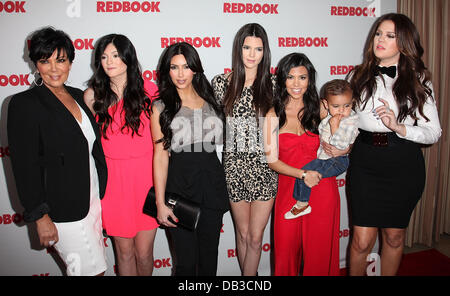 Kris Jenner, Kylie Jenner, Kim Kardashian, Kendall Jenner, Kourtney Kardashian und Mason Kardashian, Khloe Kardashian Redbook Stockfoto