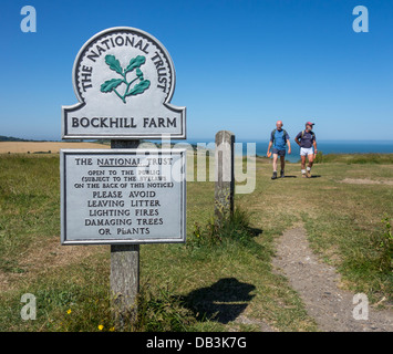 Bockhill Farm Clifftop Spaziergang zu Fuß Bockhill Farm Clifftop Spaziergang Land wandern. Stockfoto