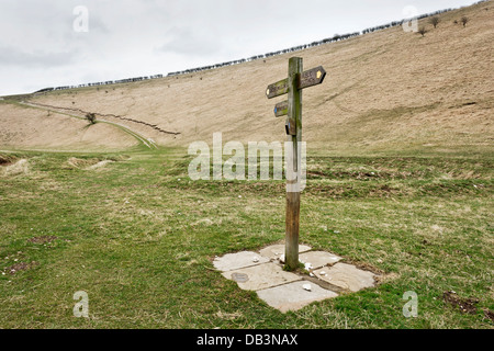 Die trockene Kreide Tal der Thixen Dale in der East Riding von Yorkshire Wolds, UK. Die Yorkshire Wolds Weg verläuft entlang der Unterseite. Stockfoto