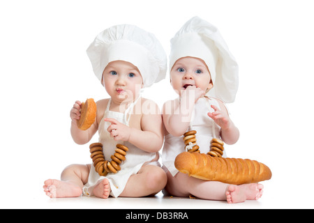 Bäcker Kinder Jungen und Mädchen Stockfoto