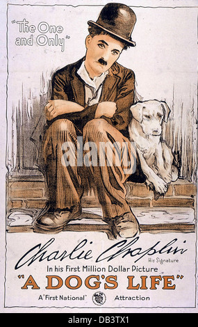 Charlie Chaplin - CHARLOT, was eine HUNDELEBEN erste nationale Bilder, 1918. Regie: Charlie Chaplin. FILM PÖSTER Stockfoto