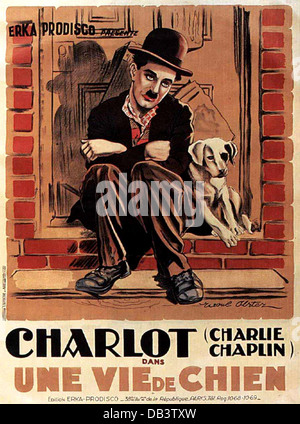 Charlie Chaplin - CHARLOT, was eine HUNDELEBEN erste nationale Bilder, 1918. Regie: Charlie Chaplin. FILM PÖSTER Stockfoto