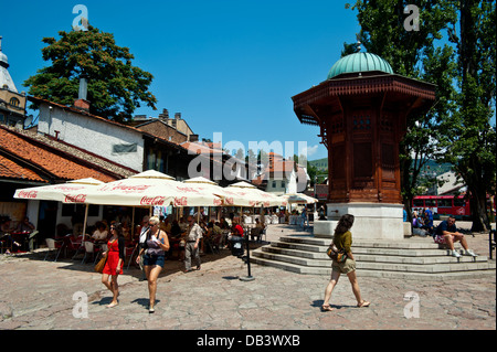 Sebilj Brunnen, Taube-Quadrat, Baščaršija, Sarajevo.Bosnia - Herzegowina. Balkan... Europa. Stockfoto