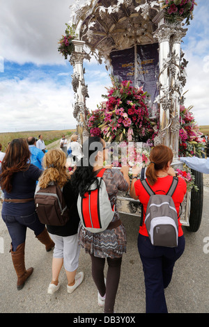 Katholischer Wallfahrtsort von Jerez nach El Rocio in Südspanien Stockfoto
