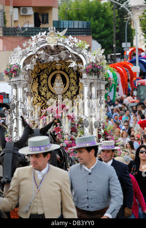 Katholischer Wallfahrtsort von Jerez nach El Rocio in Südspanien Stockfoto