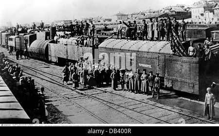 Geographie / Reisen, Russland, Bürgerkrieg 1917 - 1924, Vorfahrt 'Tschernomorez' der Roten Armee, Wolgograd, 1918, Zusatzrechte-Abfertigung-nicht vorhanden Stockfoto