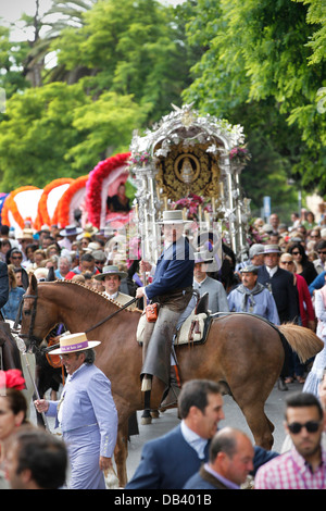Katholischer Wallfahrtsort von Jerez nach El Rocio in Südspanien Stockfoto