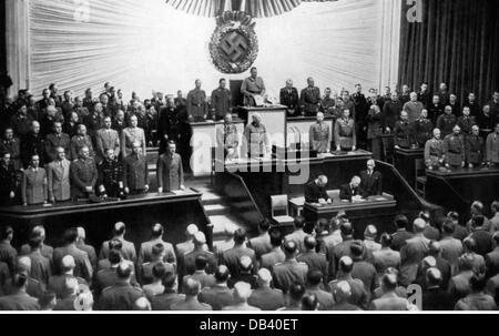 Nationalsozialismus / Nationalsozialismus, Veranstaltung, Totenehrung während der Reichstags-Sitzung in der Krolloper, Berlin, 26.4.1942, Zusatz-Rechte-Clearences-nicht vorhanden Stockfoto